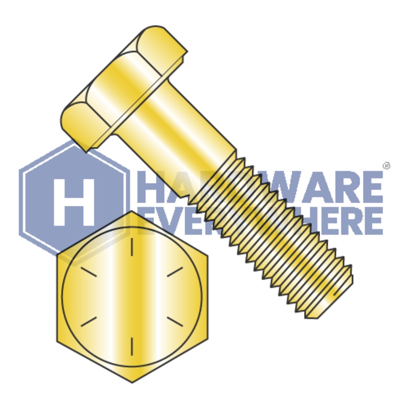 1 1/4-7 x 6 1/2 HEX CAP SCREWS / Grade 8 / Zinc/Yellow