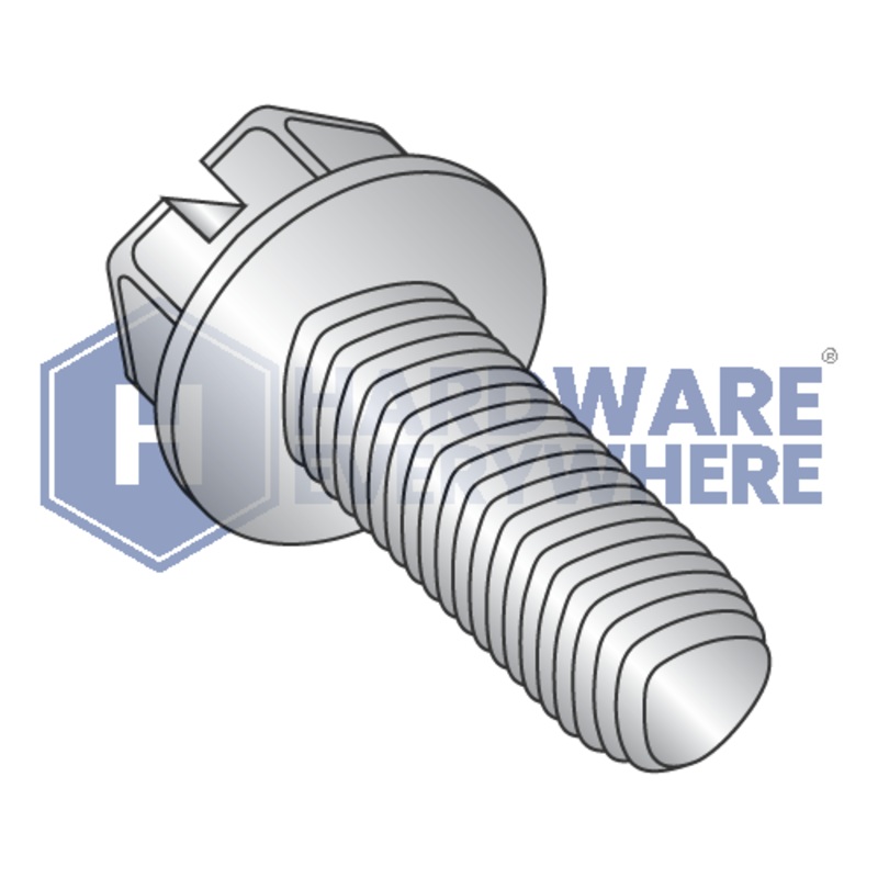 6-32 X 1/4 Thread Forming Screws / Slotted / Hex Washer Head / 18-8 Stainless / Plain / Taptite Alternate