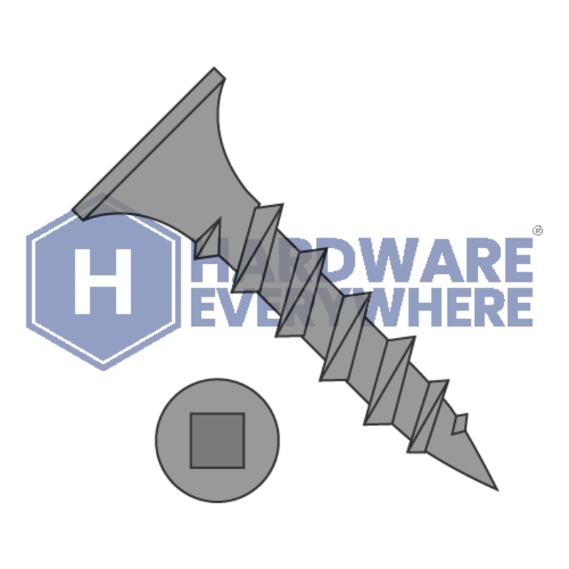 8 x 1 DRYWALL SCREWS / Square / Bugle Head / Steel / Black Phosphate / Coarse Thread