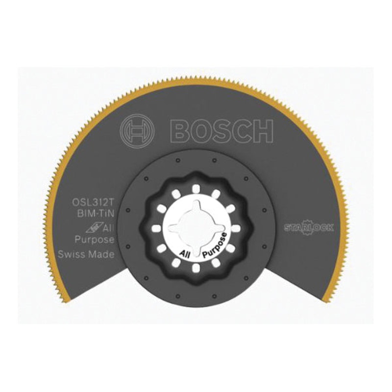 BOSCH OSL312T Bi-Metal Oscillating Multi-Tool Saw Blade, 3 in L Blade, 3-1/2 in W Blade, Titanium Blade, 1-Piece