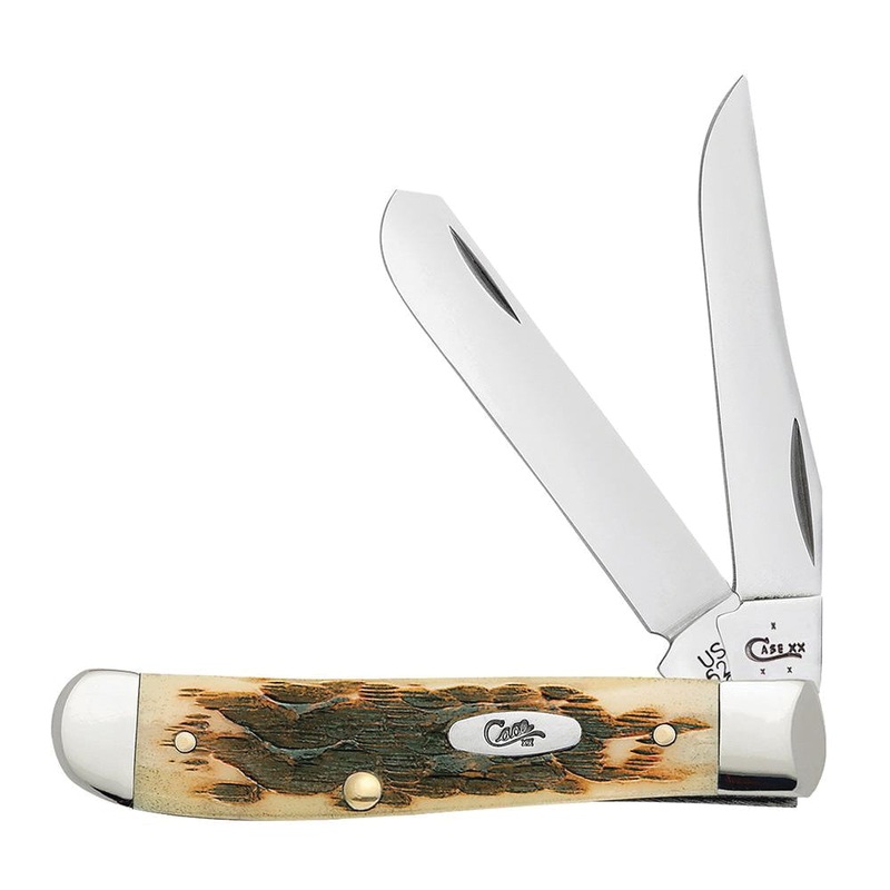 CASE XX 00013 Mini Trapper Knife, Clip Point, Spey Blade, 2.7, 2-3/4 in L Blade, Stainless Steel Blade, Jigged Handle