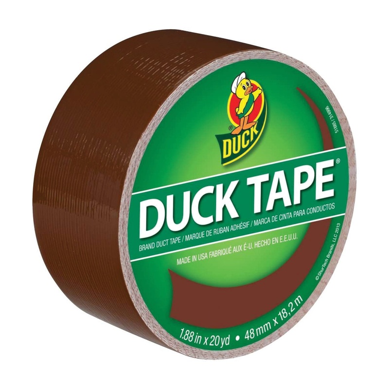 DUCK 285437 Duct Tape, 1.88 in W, 5 yd L, Brown