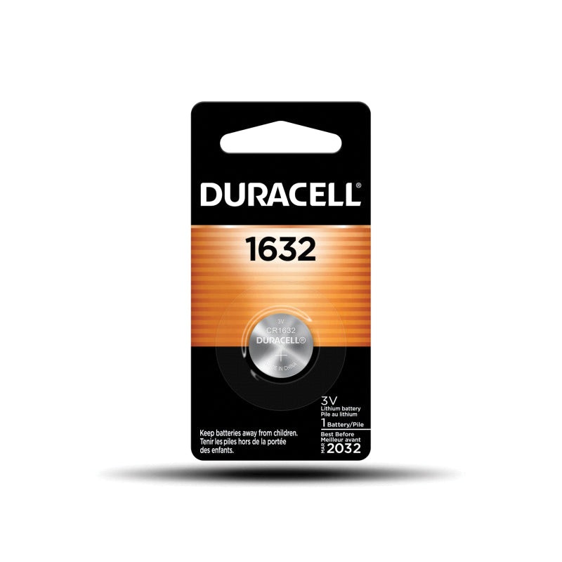 DURACELL DL1632BPK Coin Battery, Lithium, 1632, 137 mAh, 3 V Nominal