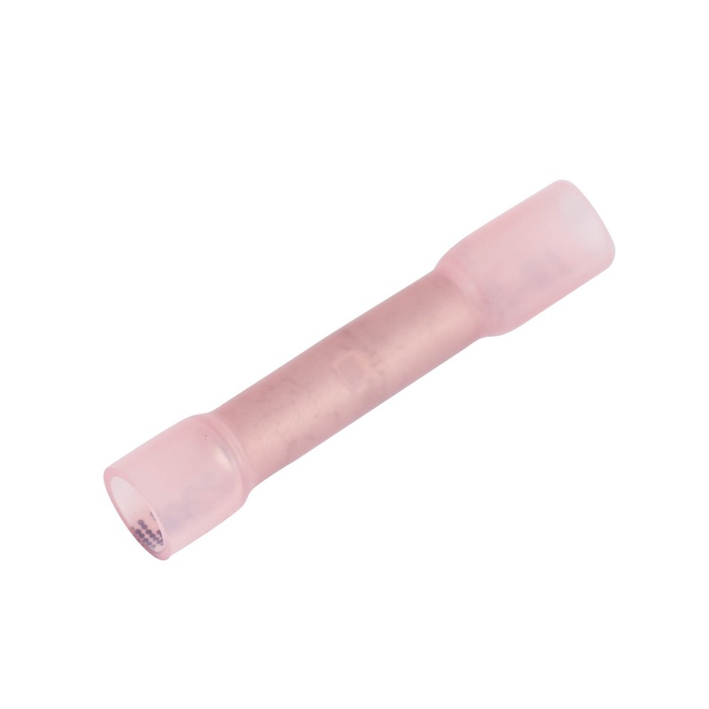 GB AMT Series AMT-121 Transparent Butt Splice, 22 to 16 AWG Wire, Red