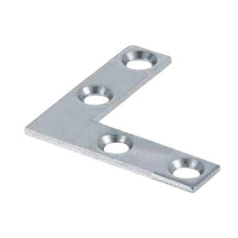 HARDWARE ESSENTIALS 851104 Flat Corner Brace, 6 in L, 1 in W, Steel, Zinc-Plated