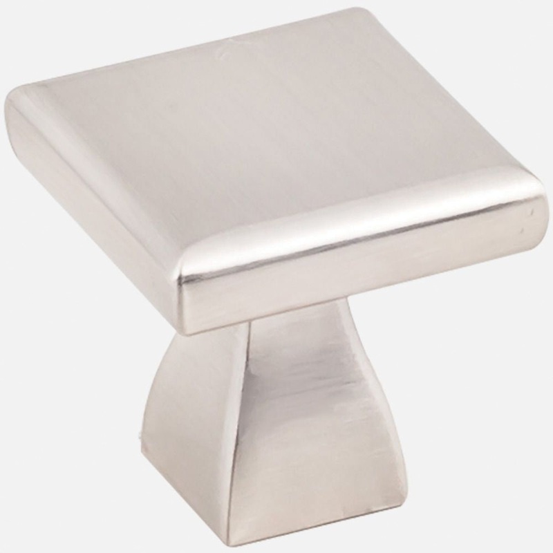 KASAWARE K313SN-4 Flared Foot Cabinet Knob, 1 in Dia, Square, 1 in Projection, Zinc, Satin Nickel