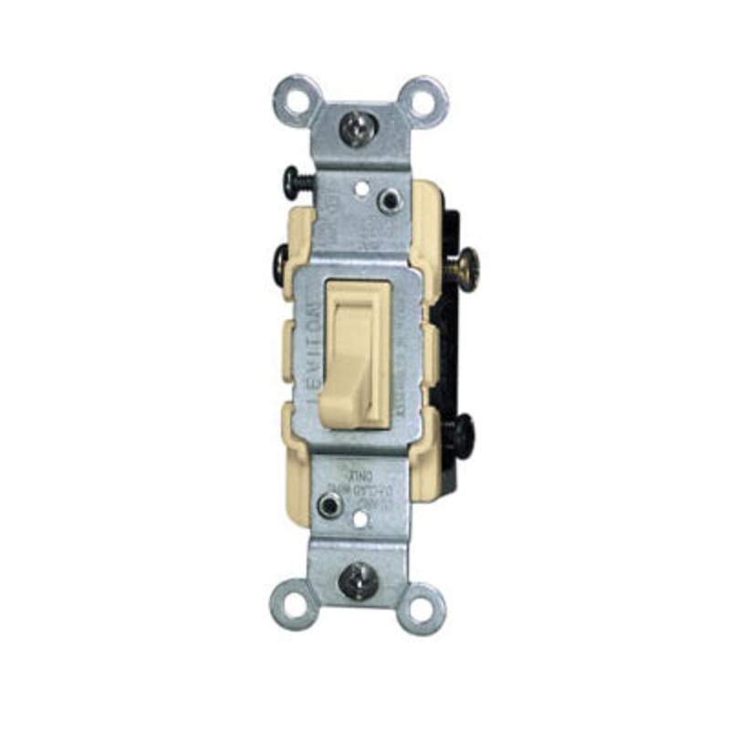 Leviton 1453-2I Toggle Switch, 120 VAC, 15 A, 60 Hz, 1/2 hp