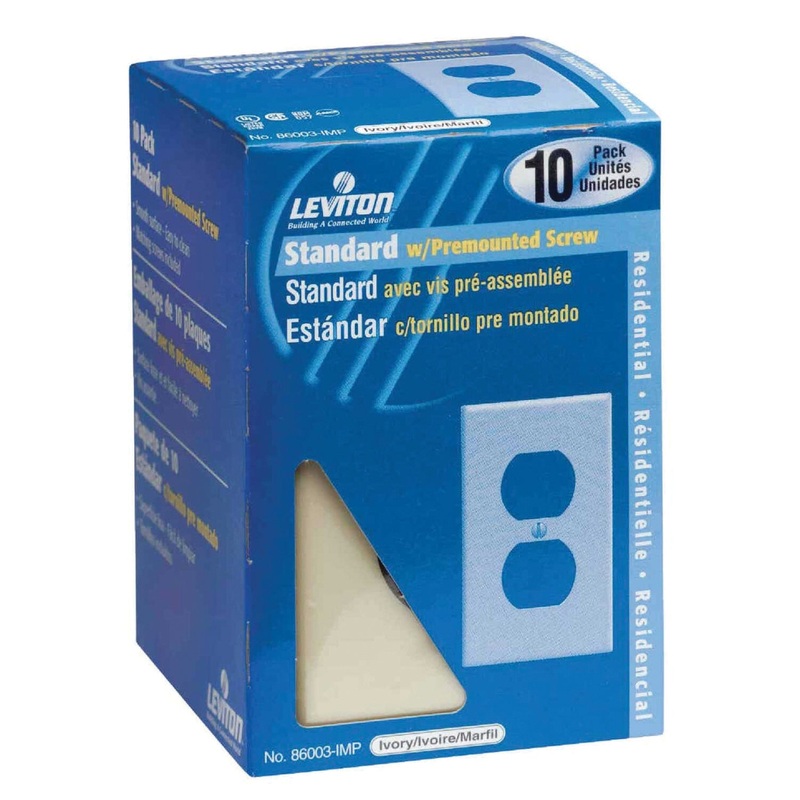 Leviton M25-86003-IMP Outlet Wallplate, 1 -Gang, Rectangular, Plastic, Ivory