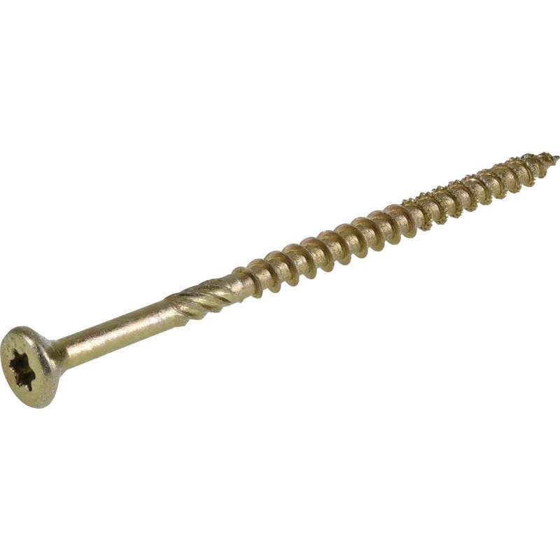 PowerPro 48585 Premium Interior Wood Screw, Coarse, Serrated Thread, Star Drive, Flat Head, 3 1/2 in OAL, Carbon Steel