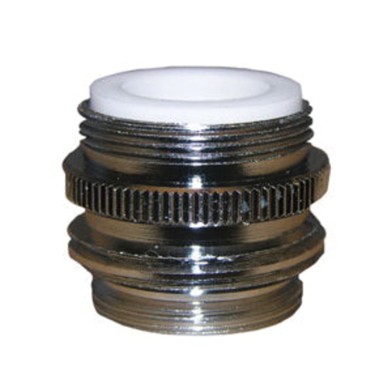 LASCO 09-1451NL Dual Thread Faucet Adapter With Aerator, Brass, Chrome-Plated