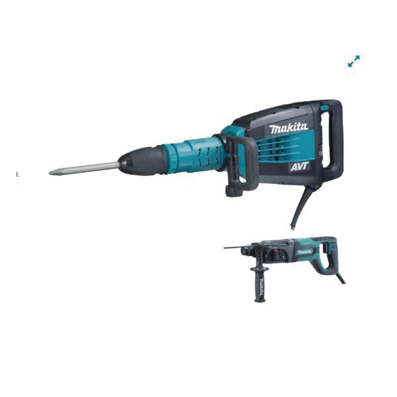 Makita HM1214CX Demolition and Rotary Hammer, Tool/Kit: Tool, 1 in Chuck, 950 to 1900 bpm, 120 V, 27-1/2 in OAL