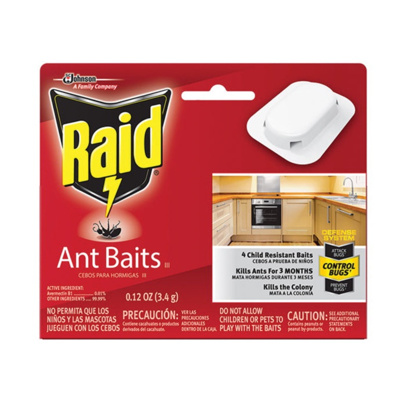 Raid 76746 Child-Resistant Ant Baits III, Paste, Mild, Attracts: Ants, 0.24 oz, Box
