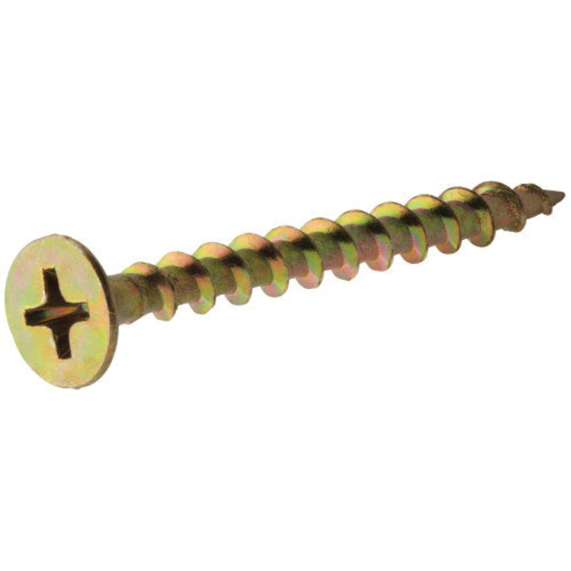 The Project Center 47671 All-Purpose Wood Screw, #6 Thread, Coarse Thread, Phillips Drive, #2 Drive, Bugle Head, Gold