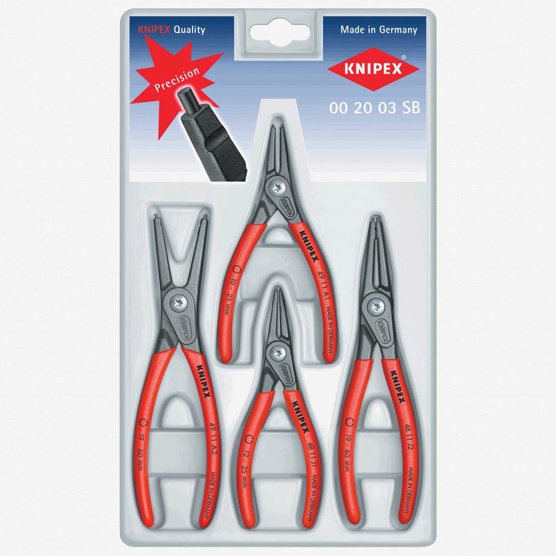 Knipex 4 Piece Precision Circlip Pliers Set - Retail Packaging