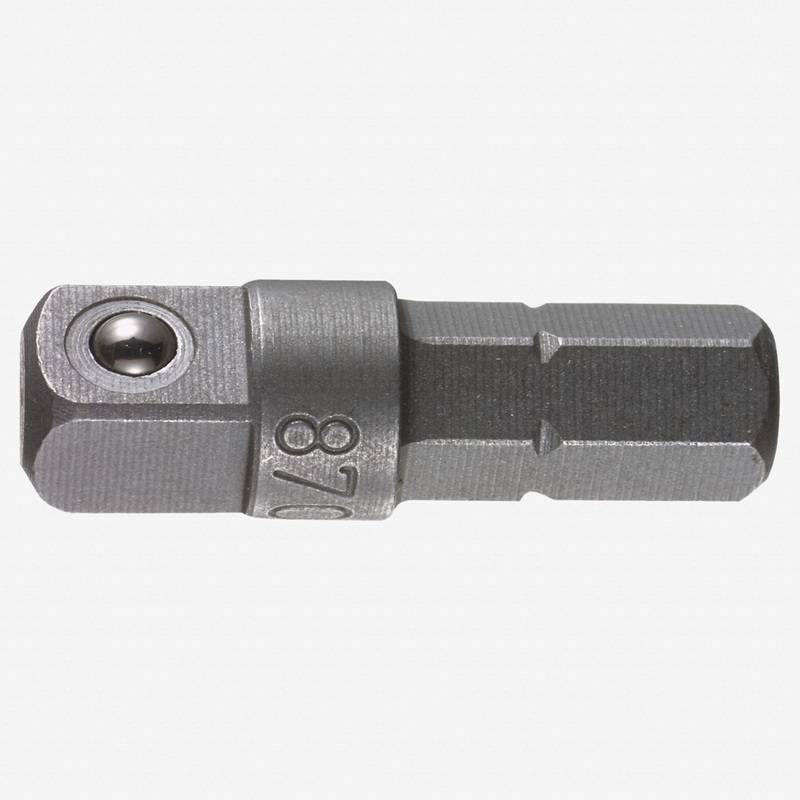 Wera 136000 Male 1/4" Hex to Male 1/4" Square Drive Adaptor