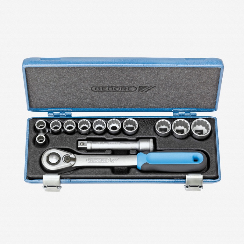 Gedore D 19 KMU-20 Socket set 1/2" 13 pcs UD 10-24 mm