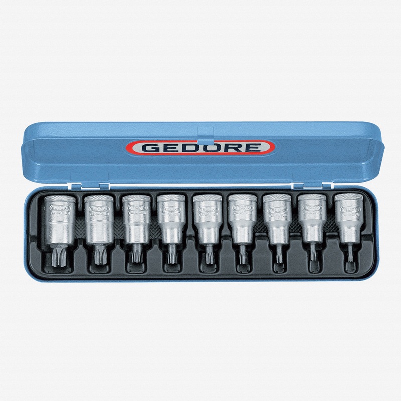 Gedore ITX 19 PM Screwdriver bit socket set 1/2" 9 pcs TORX T20-60