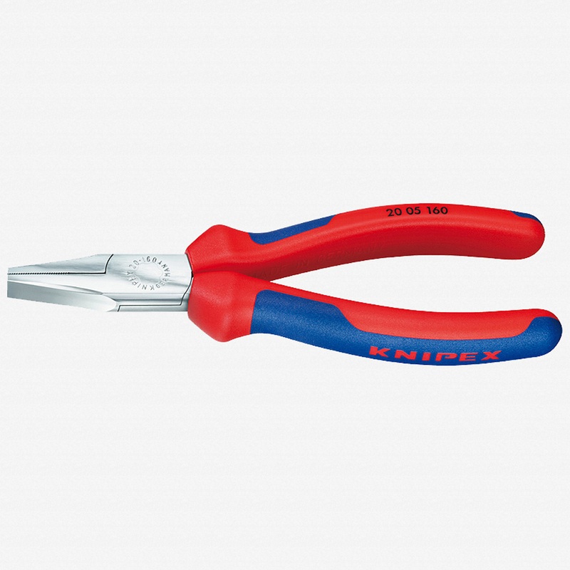 Knipex 5.5" Flat Nose Pliers - Chrome w/ MultiGrip
