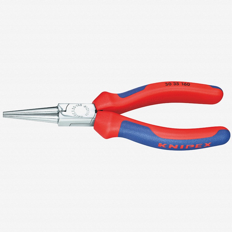 Knipex 6.3" Long Nose Pliers (round jaws) - Chrome w/ MultiGrip