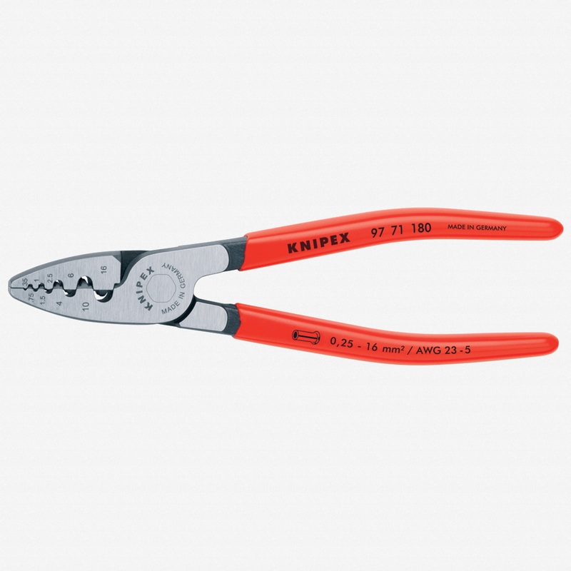 Knipex Half-Round Crimping Pliers for end sleeves (ferrules) - Plastic Grip