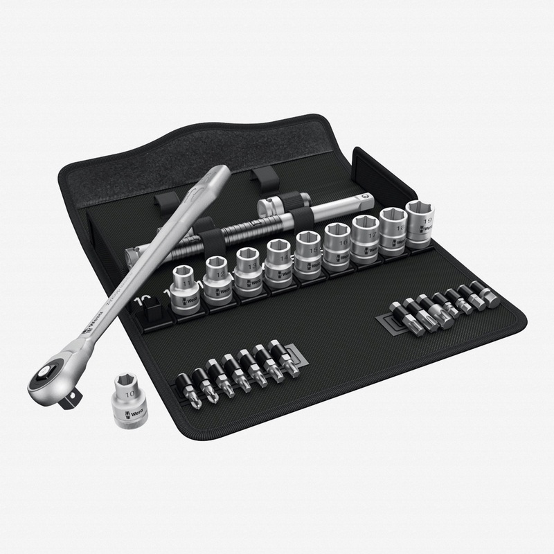 Wera 004080 Zyklop Metal Ratchet 1/2" Drive with Push-Through Square SAE Set