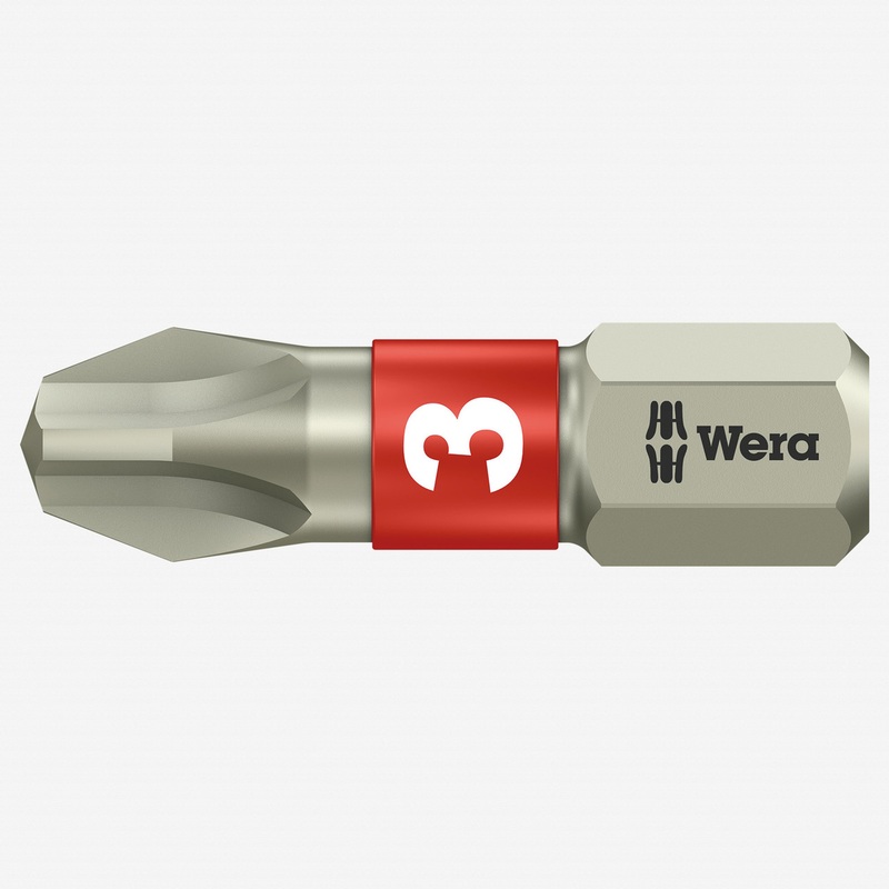 Wera 071012 #3 x 25mm Stainless Steel Phillips Torsion Insert Bit