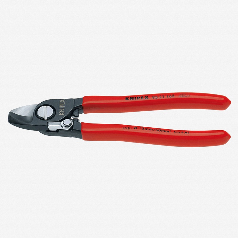 Knipex 6.5" Cable Shears w/ Spring - Plastic Grip