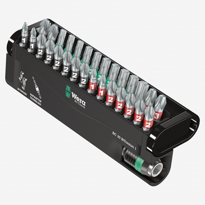 Wera 057430 Bit-Check 30 BiTorsion 1 - PH, PZ and TX Insert Bit Set