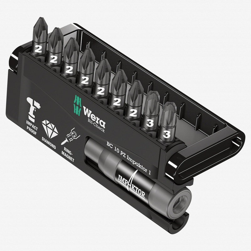 Wera 057684 Bit-Check 10 PZ Impaktor 1 Insert Bit Set