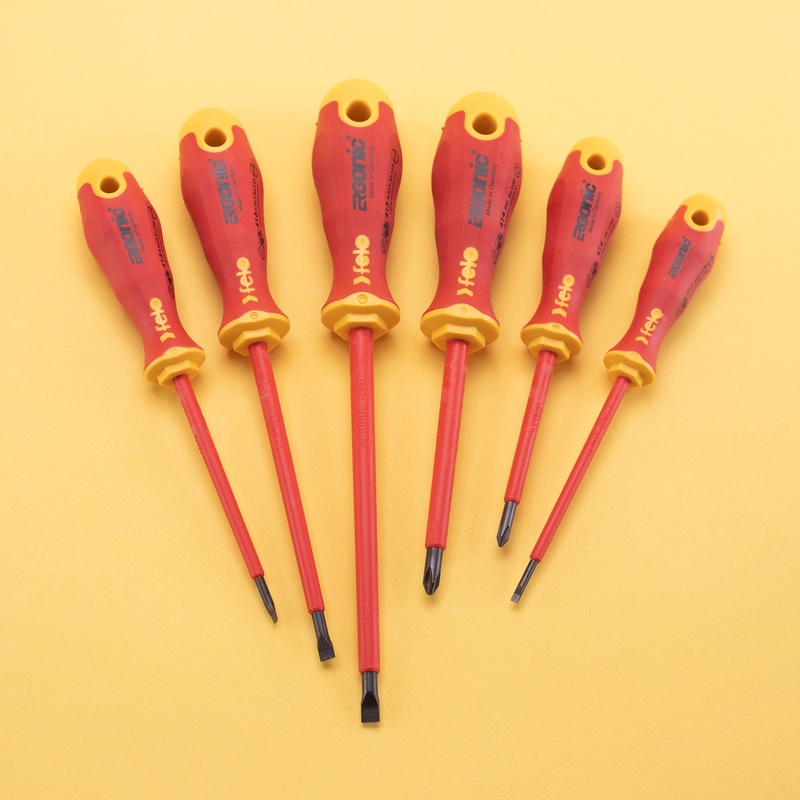 Felo Ergonic Insulated 6 Piece Slotted & Phillips Screwdriver Set