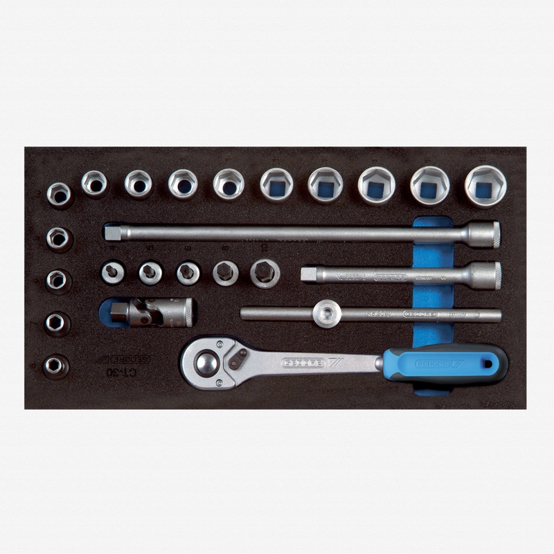 Gedore 1500 CT1-30 Socket set 3/8" in 1/3 CT module
