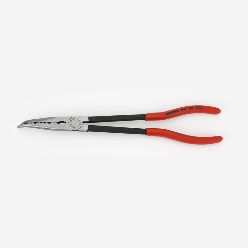 Knipex 11" Assembly Pliers with Transverse Profile 45 Degree Bent Nose - Plastic Grip