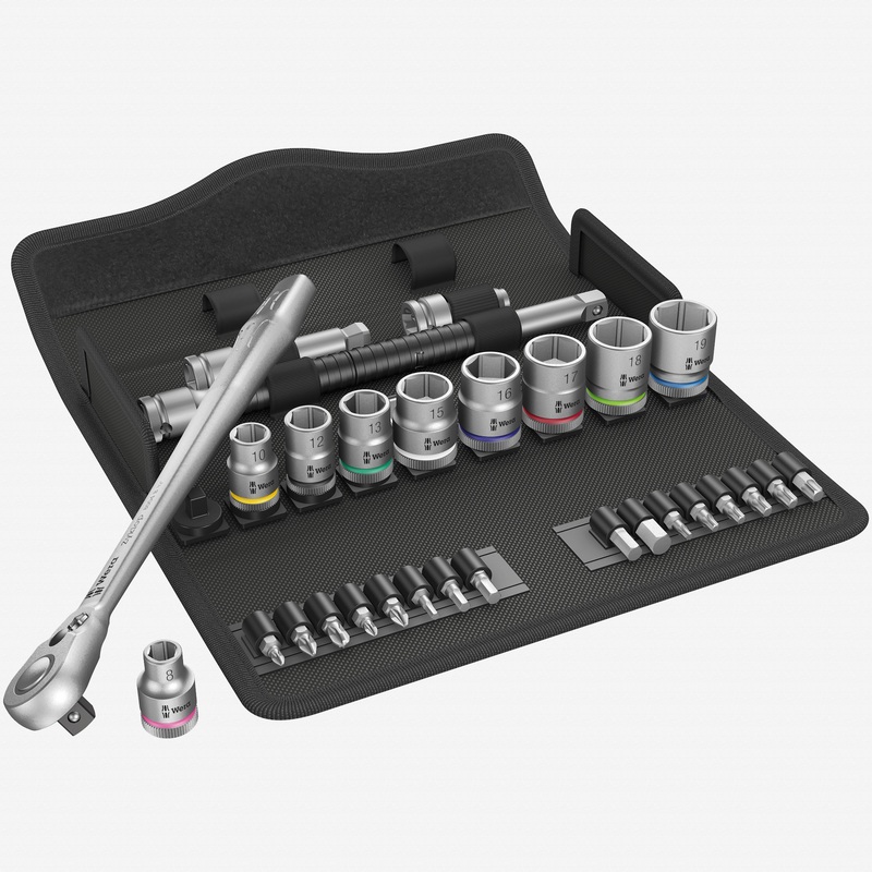 Wera 004048 Zyklop Metal Ratchet 3/8" Drive with Switch Lever Metric Set