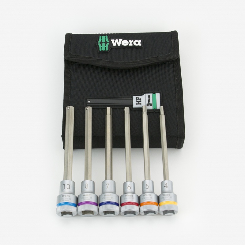 Wera 004210 Zyklop Hex Metric Bit Socket Set Long - 1/2" Drive with Holding Function