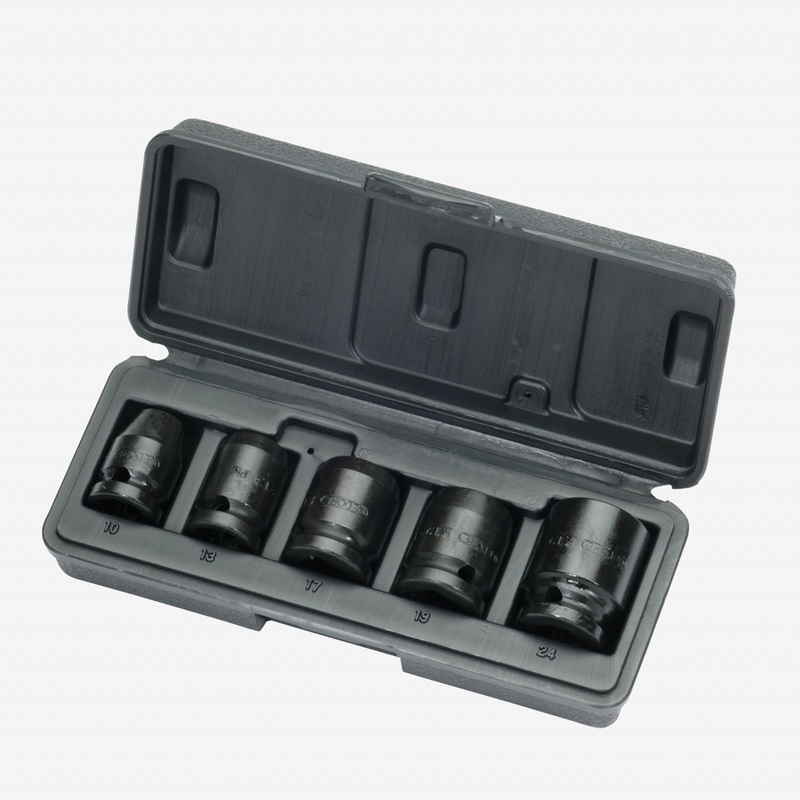 Gedore K 19-028 Car impact socket set 1/2" 5 pcs hex 10-24 mm