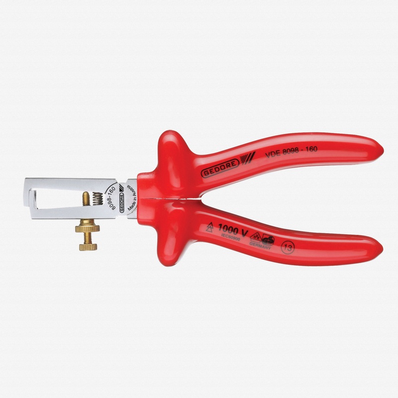 Gedore VDE 8098-160 VDE Stripping pliers with VDE dipped insulation 160 mm