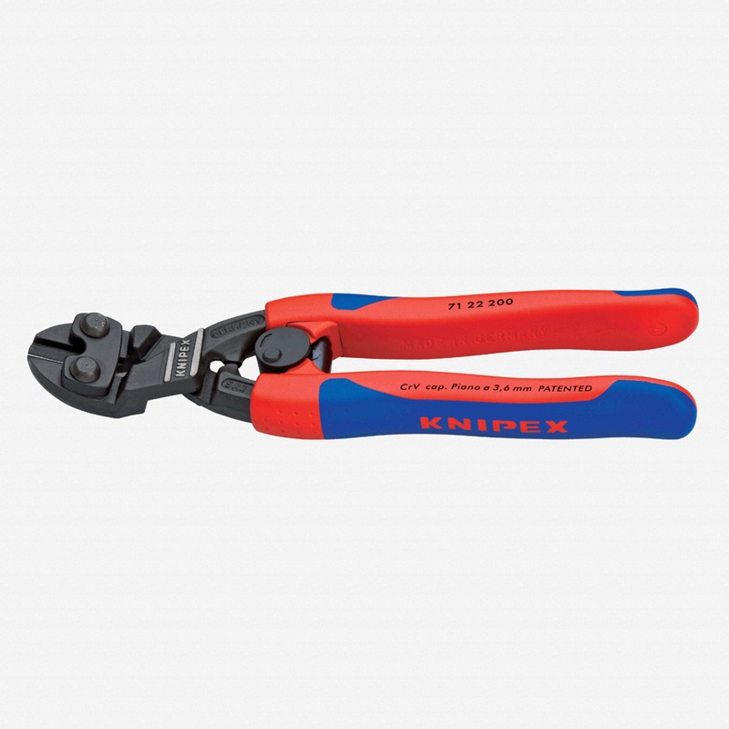 Knipex 8" Cobolt Compact Bolt Cutters 20 Degree Angled w/ Spring - MultiGrip