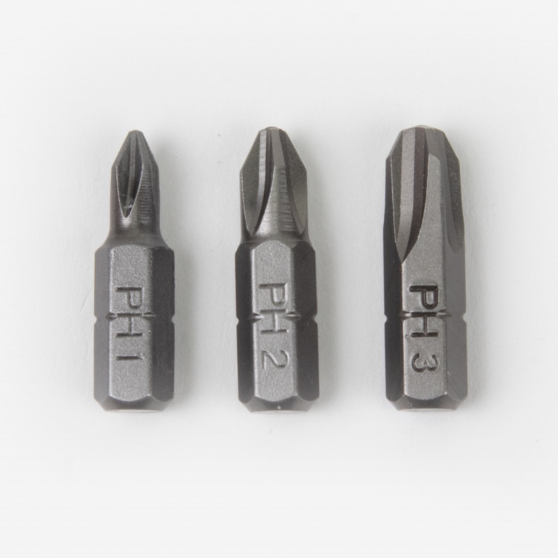 Felo Phillips #1, Phillips #2, Phillips #3 x 25 mm Bits  - 3 Pieces