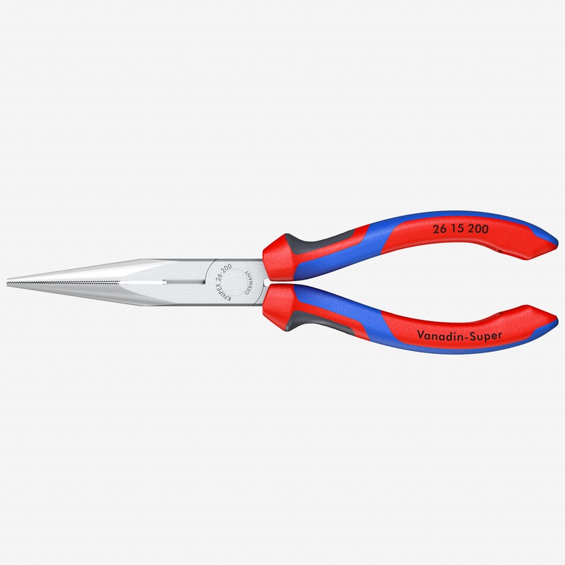 Knipex 8" Snipe Nose Side Cutting Pliers (Stork Beak Pliers) - Chrome Plated