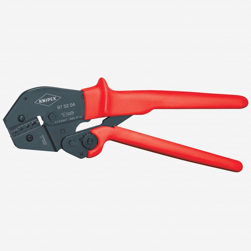 Knipex Crimping Pliers w/ Lever Transmission - non-insulated, open plug-type connectors AWG 27-13