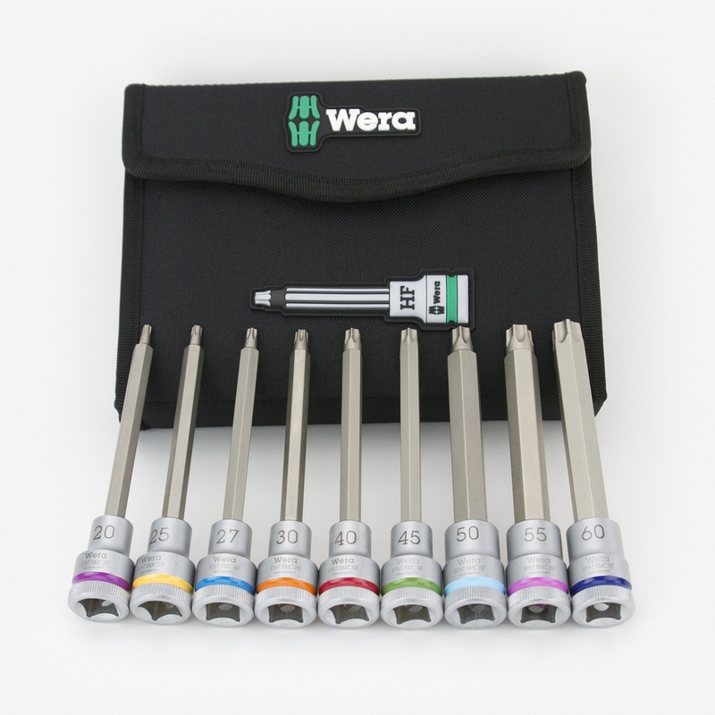 Wera 004212 Zyklop Torx Bit Socket Set Long - 1/2" Drive with Holding Function T20-T60