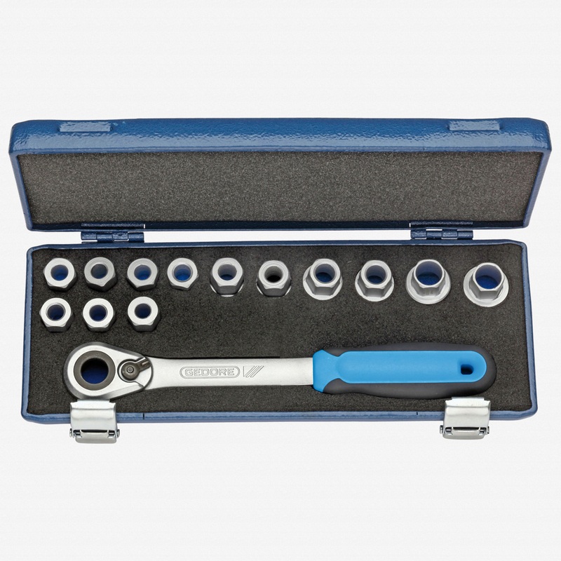Gedore 19 SKU-20 Hex Drive Socket Set, 14 pcs