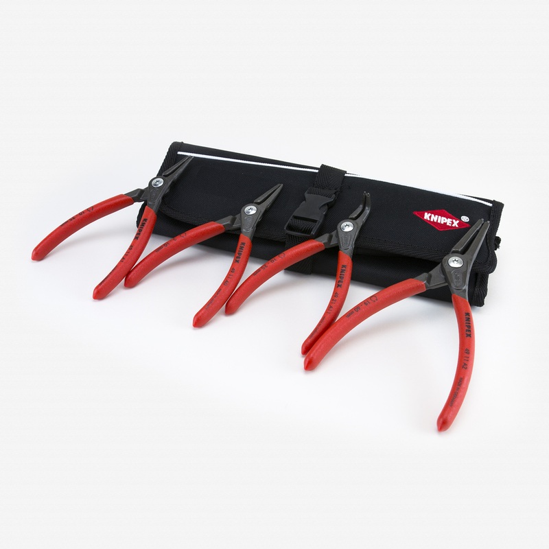 Knipex 4 Piece Precision External Circlip Pliers Set in Pouch - Straight and 90 Degree