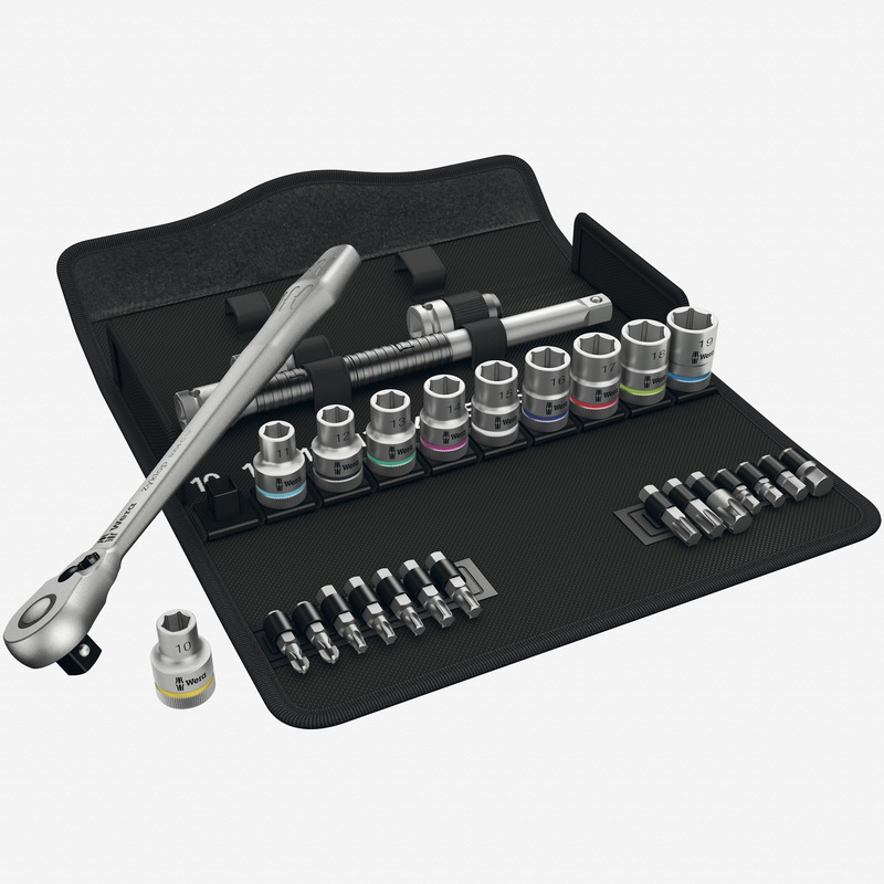 Wera 004078 Zyklop Metal Ratchet 1/2" Drive with Switch Lever Metric Set