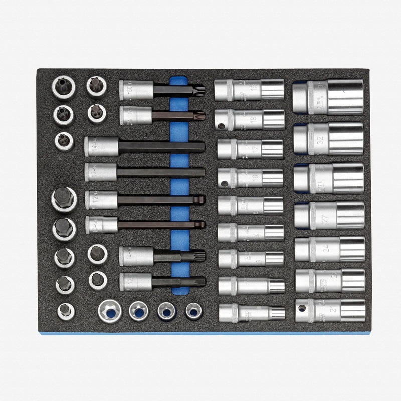 Gedore 2005 CT2-D 19L Screwdriver bit socket set 1/2" in 2/4 CT tool module, 40 pieces