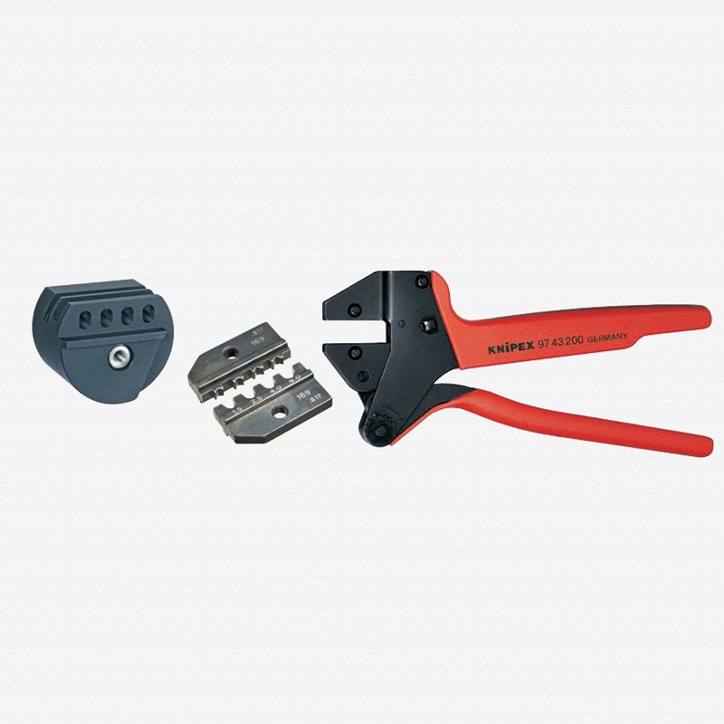 Knipex Crimp System Pliers and Crimping Die - solar connectors Solarlok (Tyco) AWG 15-10 w/ Case and Locator