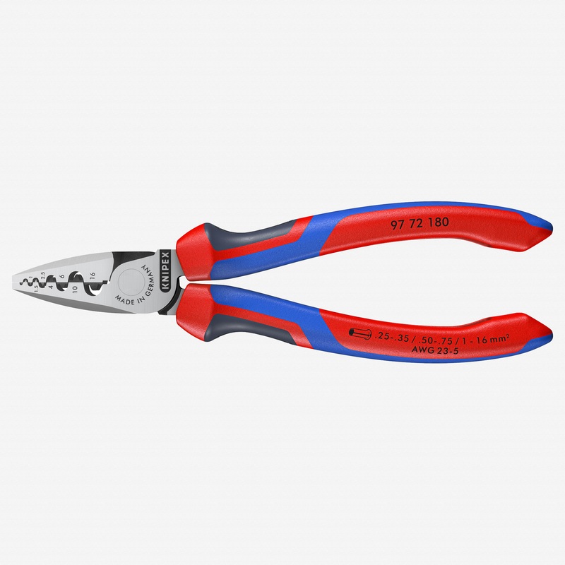 Knipex Half-Round Crimping Pliers for end sleeves (ferrules) - MultiGrip