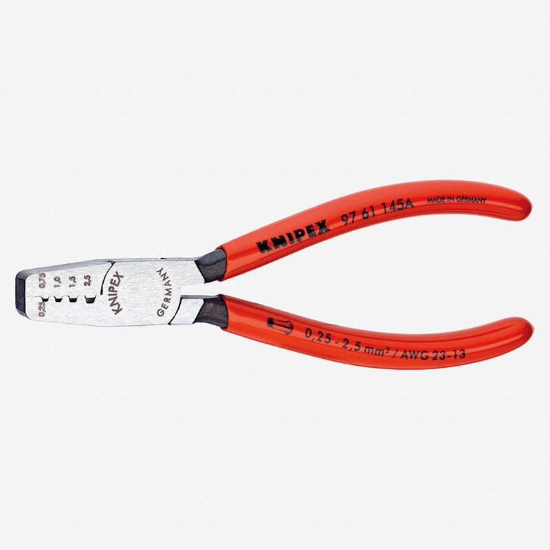 Knipex Trapezoidal Crimping Pliers for end sleeves (ferrules) - Plastic Grip