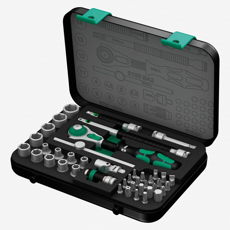 Wera 003533 Zyklop Ratchet Premium 1/4" Drive Metric Set