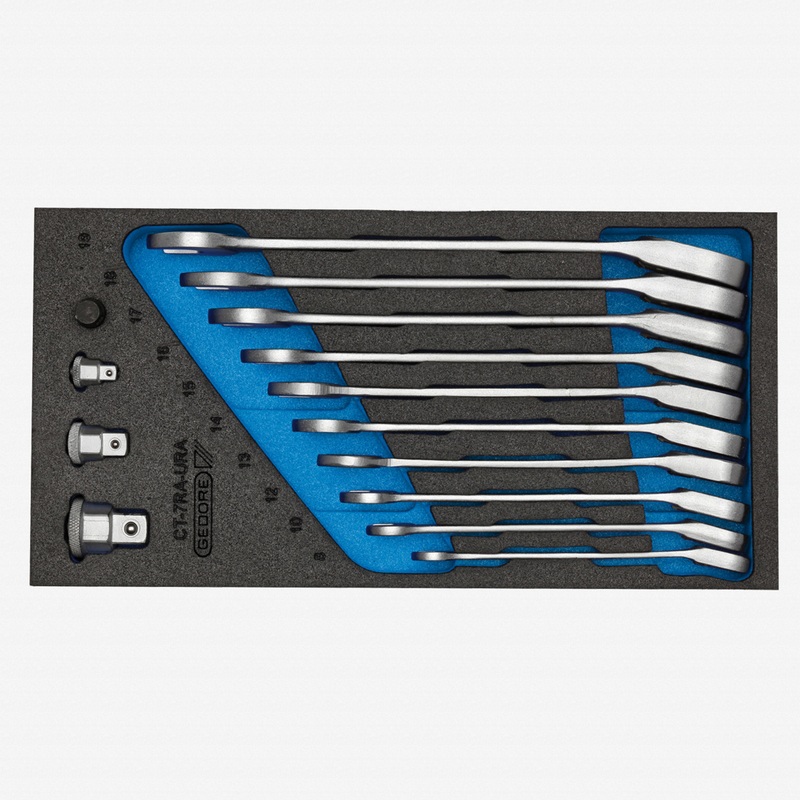 Gedore 1500 CT1-7 URA Combination ratchet spanner set in 1/3 CT module